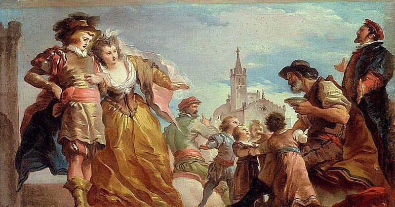 Giuseppe Cades The Meeting of Gautier, Count of Antwerp, and his Daughter, Violante China oil painting art